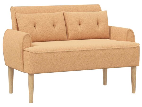 Gombra tűzött loveseat Bézs 117 x 67 x 77 cm Bouclé