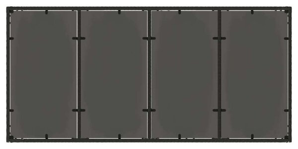 VidaXL Polyrattan Kerti Asztal - Üveglap - 190x90 cm