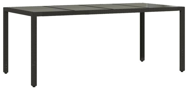 VidaXL Polyrattan Kerti Asztal - Üveglap - 190x90 cm