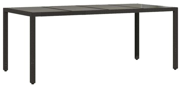 VidaXL Polyrattan Kerti Asztal - Üveglap - 190x90 cm