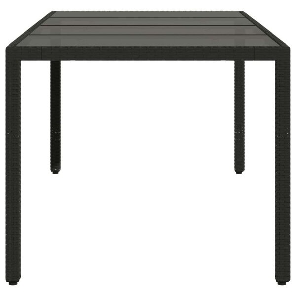 VidaXL Polyrattan Kerti Asztal - Üveglap - 190x90 cm