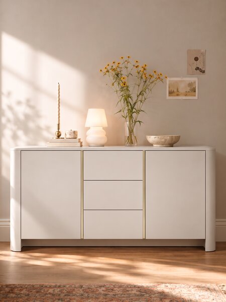 Sorrenti komód 168 cm fiókokkal – kasmír / arany