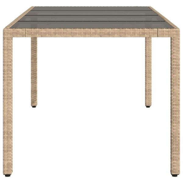 VidaXL Polyrattan Kerti Asztal - Bézs - 190x90 cm