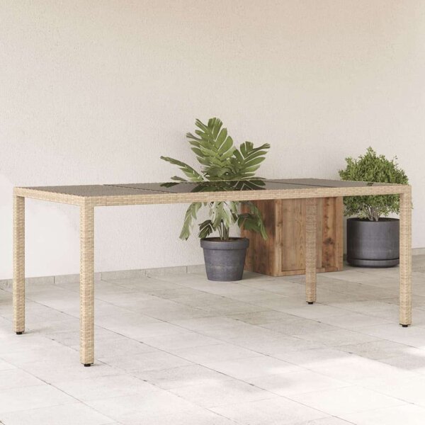 VidaXL Polyrattan Kerti Asztal - Bézs - 190x90 cm