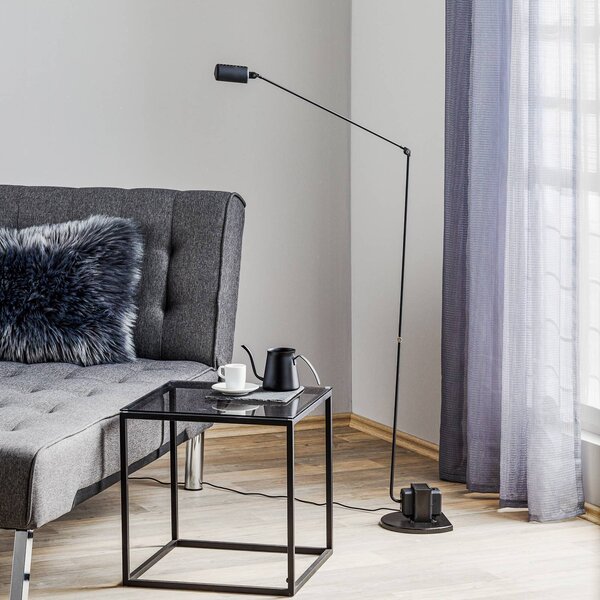 Lumina Daphine LED állólámpa 3,000K, fekete, dimmelhető, Fekete, Dolgozószoba / Iroda, fém, Modern