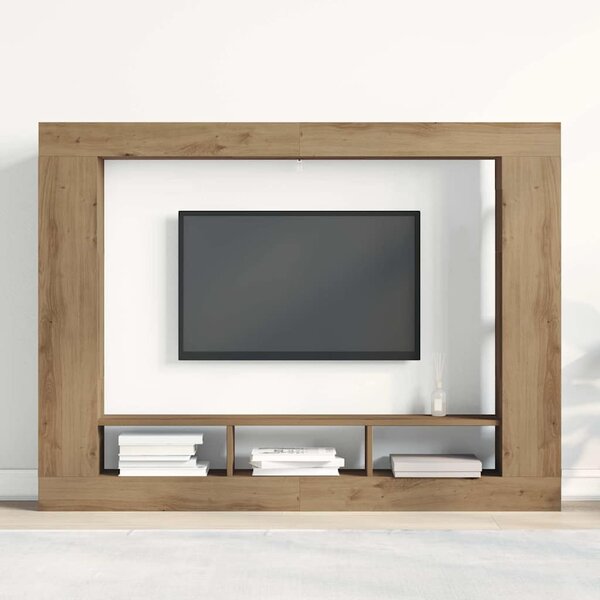 TV szekrény 152 x 22 x 113 cm kézműves tölgy Szerelt fa