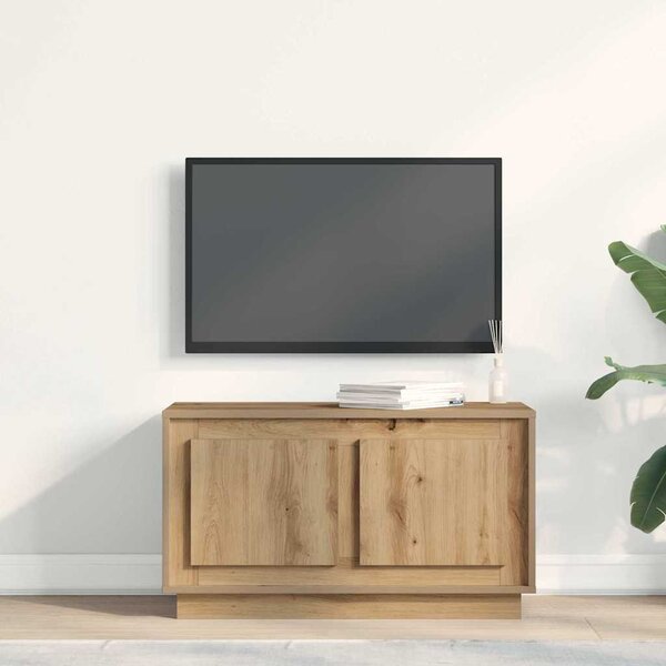 TV szekrény 80 x 35 x 45 cm kézműves tölgy Szerelt fa