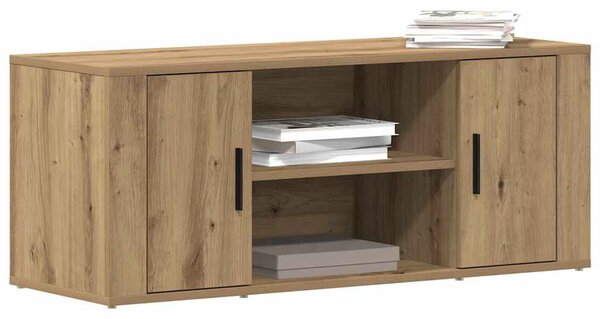 TV szekrény 100 x 35 x 40 cm kézműves tölgy Szerelt fa