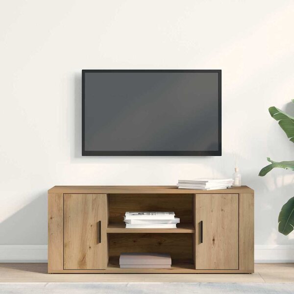 TV szekrény 100 x 35 x 40 cm kézműves tölgy Szerelt fa