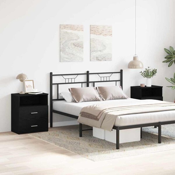 Éjjeliszekrény 2 db Fekete tölgy 50 x 32 x 60 cm Szerelt Fa