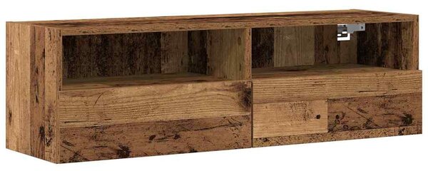TV Fali Szekrény 100 x 30 x 30 cm Régi fa Szerelt Fa