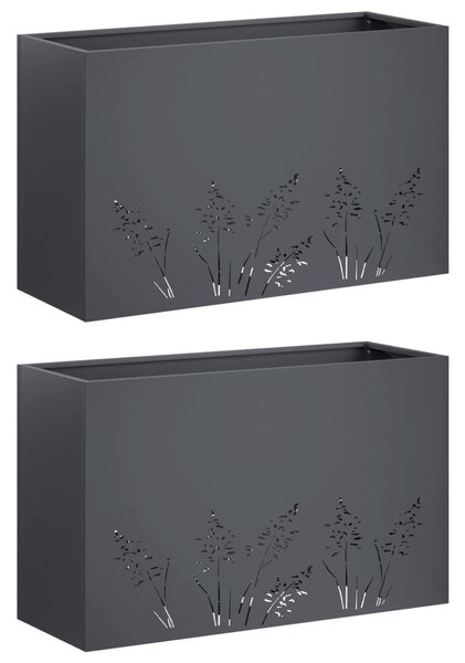 Kerti cserép 2 db Antracitszürke 80 x 20 x 49 cm