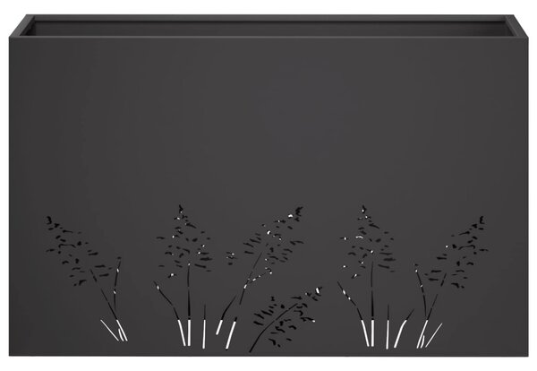 Kerti cserép Fekete 80 x 20 x 49 cm Hidegen hengerelt acél