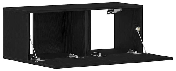 TV szekrény 80 x 30 x 30 cm Fekete tölgy Szerelt Fa