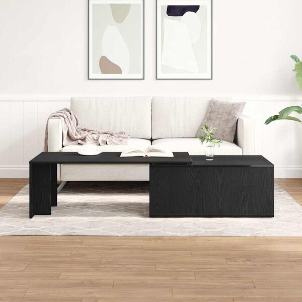 Dohányzóasztal Fekete tölgy 150 x 50 x 35 cm Szerelt Fa