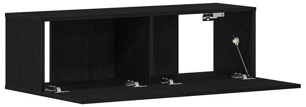 TV szekrény 100 x 30 x 30 cm Fekete tölgy Szerelt Fa