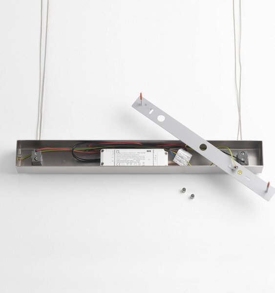 Quitani Hiba LED-es függőlámpa, natúr tölgyfa, hossza 118 cm, dimmelhető, Világos fa, Nappali / Étkező, Fa, Modern