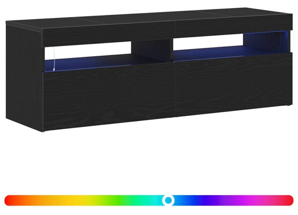 TV szekrény 120 x 35 x 40 cm Fekete tölgy Szerelt Fa