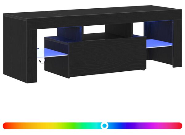 TV szekrény 120 x 35 x 40 cm Fekete tölgy Szerelt Fa