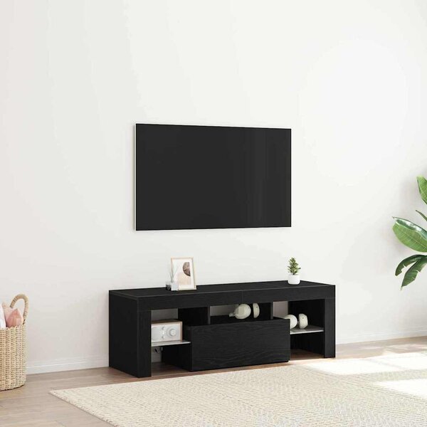 TV szekrény 120 x 35 x 40 cm Fekete tölgy Szerelt Fa