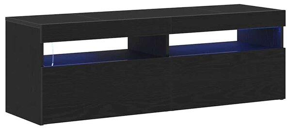 TV szekrény 120 x 35 x 40 cm Fekete tölgy Szerelt Fa