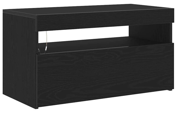 TV szekrény 75 x 35 x 40 cm Fekete tölgy Szerelt Fa
