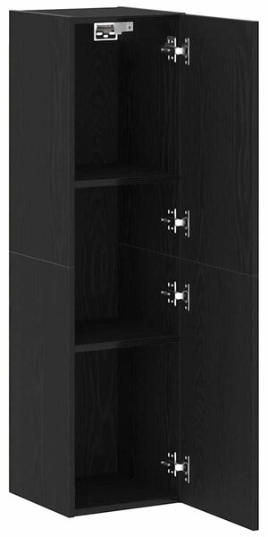 Fali TV Szekrény 30,5 x 30 x 110 cm Fekete tölgy Szerelt Fa