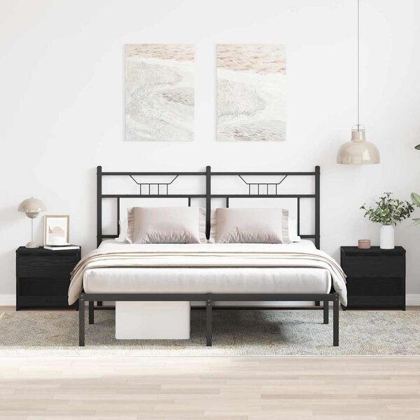 Éjjeliszekrény 2 db Fekete tölgy 40 x 30 x 39 cm Szerelt Fa