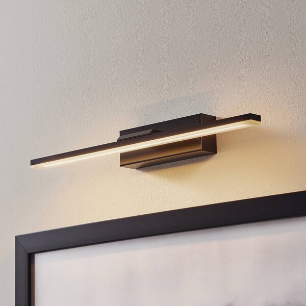 MCJ LED fali lámpa Miroir 40 cm fekete 3000K, Fekete, Fürdőszoba, Alumínium, Modern
