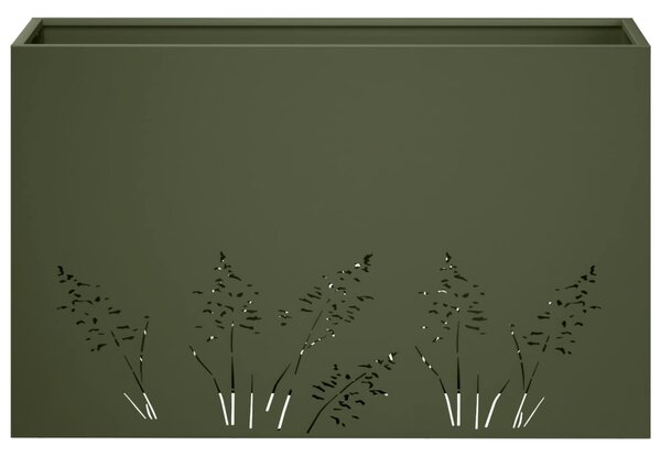 Kerti cserép Olajzöld 80 x 20 x 49 cm Hidegen hengerelt acél