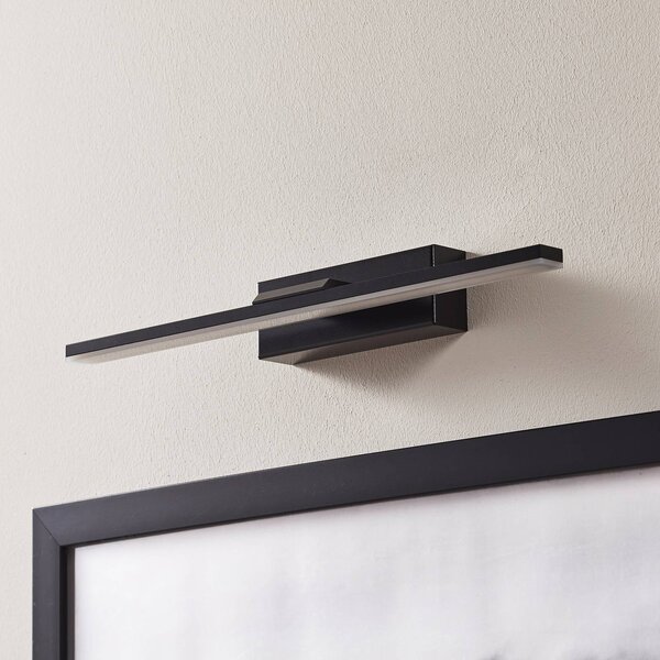 MCJ LED fali lámpa Miroir 40 cm fekete 3000K, Fekete, Fürdőszoba, Alumínium, Modern