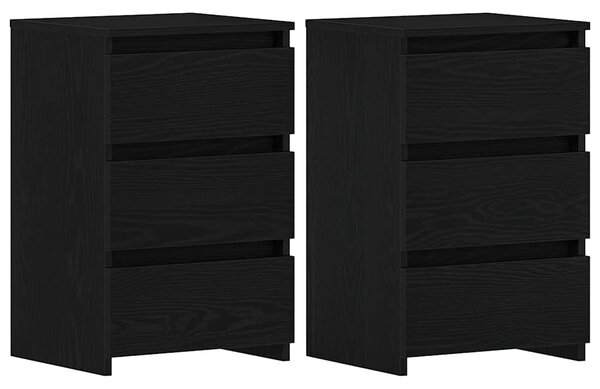 Éjjeliszekrény 2 db Fekete tölgy 40 x 35 x 62,5 cm Szerelt Fa