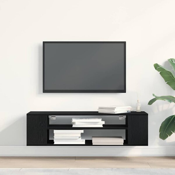 TV szekrény 100 x 30 x 26,5 cm Fekete tölgy Szerelt Fa