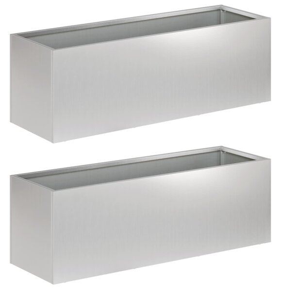 Kerti cserép 2 db Ezüst 60 x 20 x 20 cm Horganyzott Acél