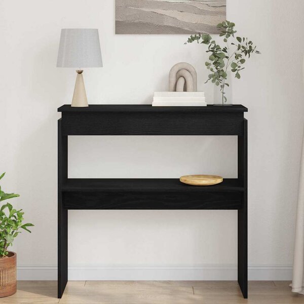 Konzolasztal Fekete tölgy 80 x 30 x 80 cm Szerelt Fa