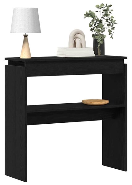 Konzolasztal Fekete tölgy 80 x 30 x 80 cm Szerelt Fa