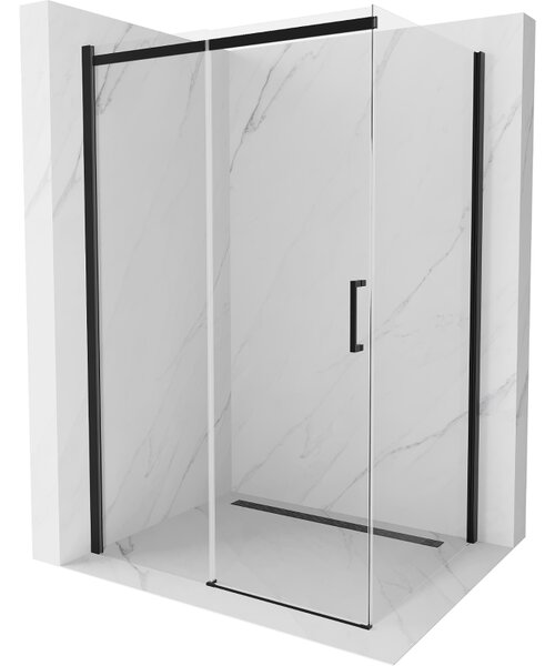 Mexen Omega zuhanykabin 100x70cm, 8mm üveg, fekete profil-átlátszó üveg, 825-100-070-70-00