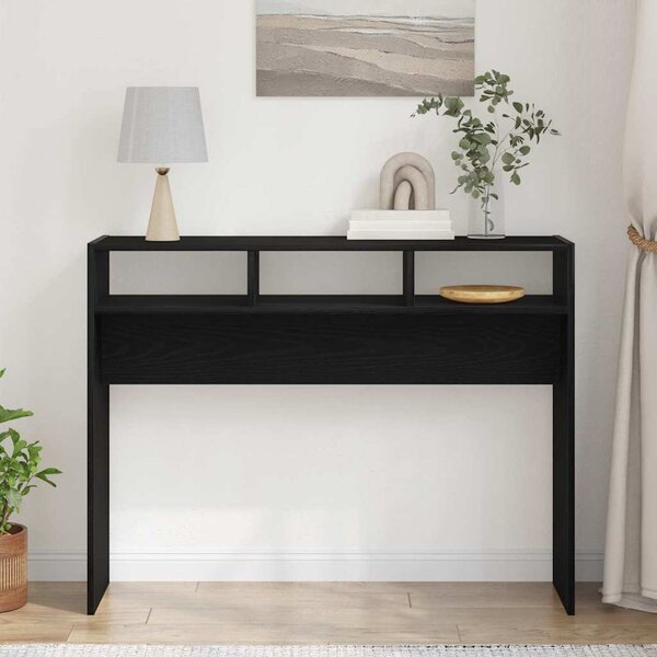 Konzolasztal Fekete tölgy 105 x 30 x 80 cm Szerelt Fa