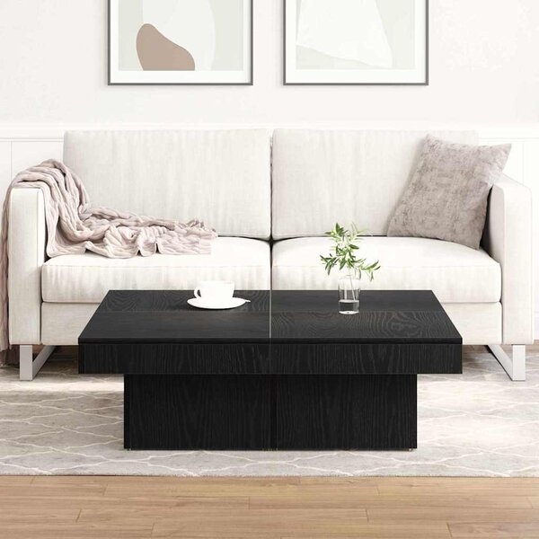 Dohányzóasztal Fekete tölgy 90 x 90 x 28 cm Szerelt Fa