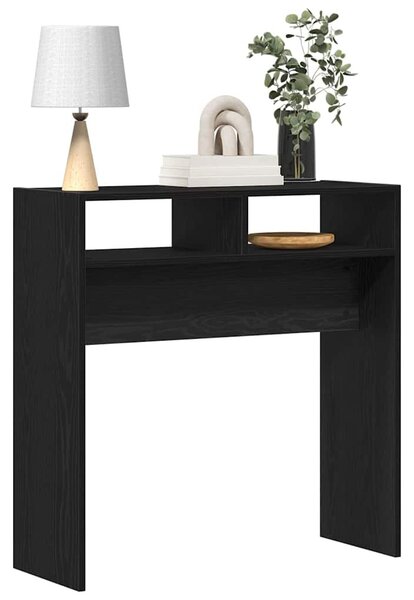 Konzolasztal Fekete tölgy 78 x 30 x 80 cm Szerelt Fa