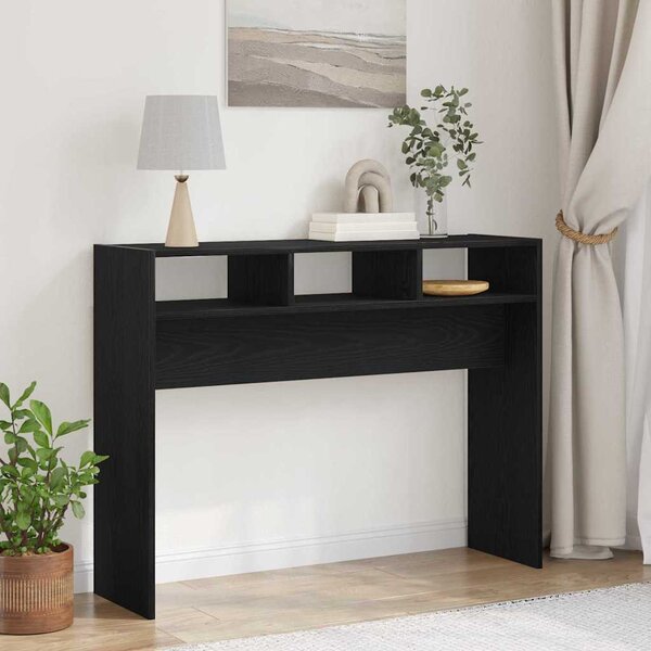 Konzolasztal Fekete tölgy 105 x 30 x 80 cm Szerelt Fa