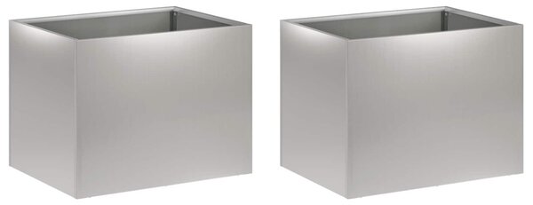 Kerti cserép 2 db Ezüst 40 x 30 x 30 cm Horganyzott Acél