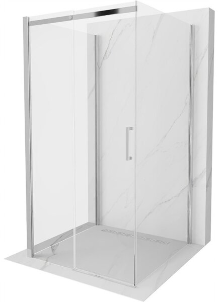Mexen Omega 3 falas zuhanykabin 100x100 cm, 8mm átlátszó üveg - króm profil, 825-100-100-01-00-3S