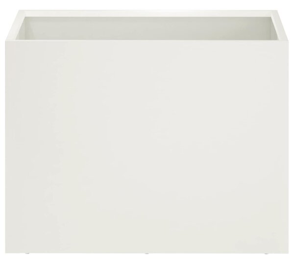 Kerti cserép 2 db Fehér 40 x 30 x 30 cm Hidegen hengerelt acél