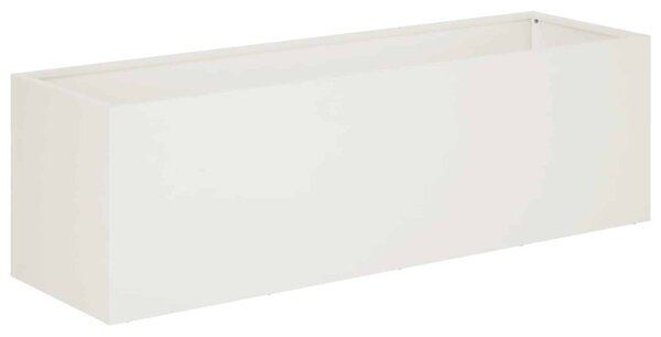 Kerti cserép 2 db Fehér 80 x 30 x 30 cm Hidegen hengerelt acél
