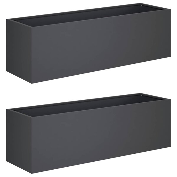 Kerti cserép 2 db Antracitszürke 80 x 30 x 30 cm
