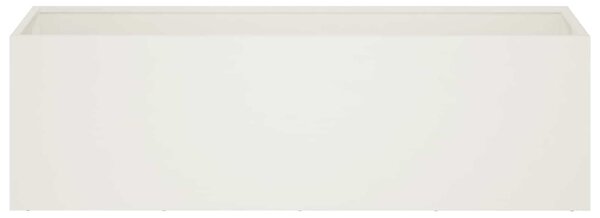 Kerti cserép 2 db Fehér 80 x 30 x 30 cm Hidegen hengerelt acél
