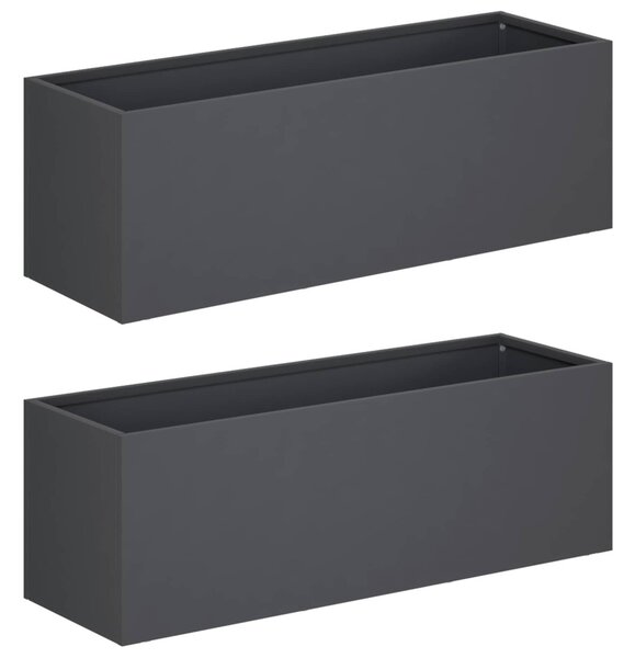 Kerti cserép 2 db Antracitszürke 40 x 20 x 20 cm
