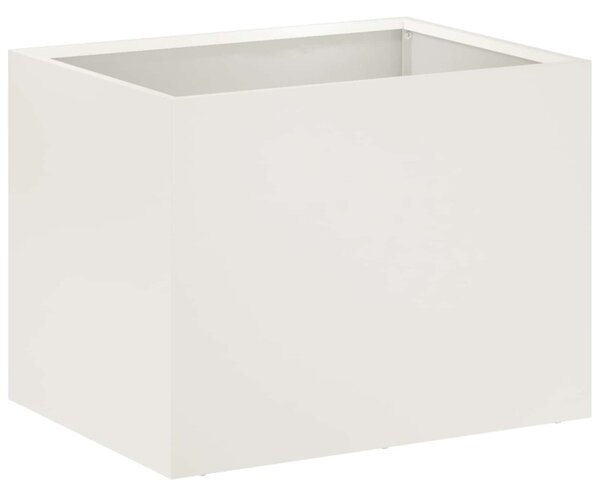 Kerti cserép 2 db Fehér 40 x 30 x 30 cm Hidegen hengerelt acél