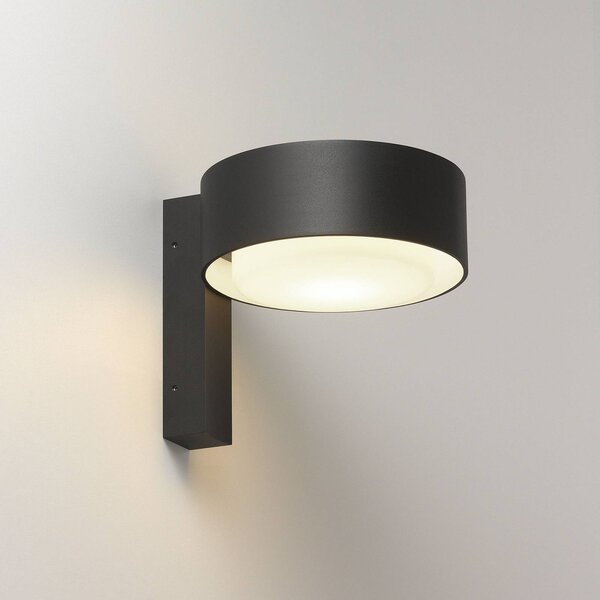 MARSET Plaff-on! LED kültéri falilámpa, IP65, dimmelhető, Fekete, Alumínium, Dizájn